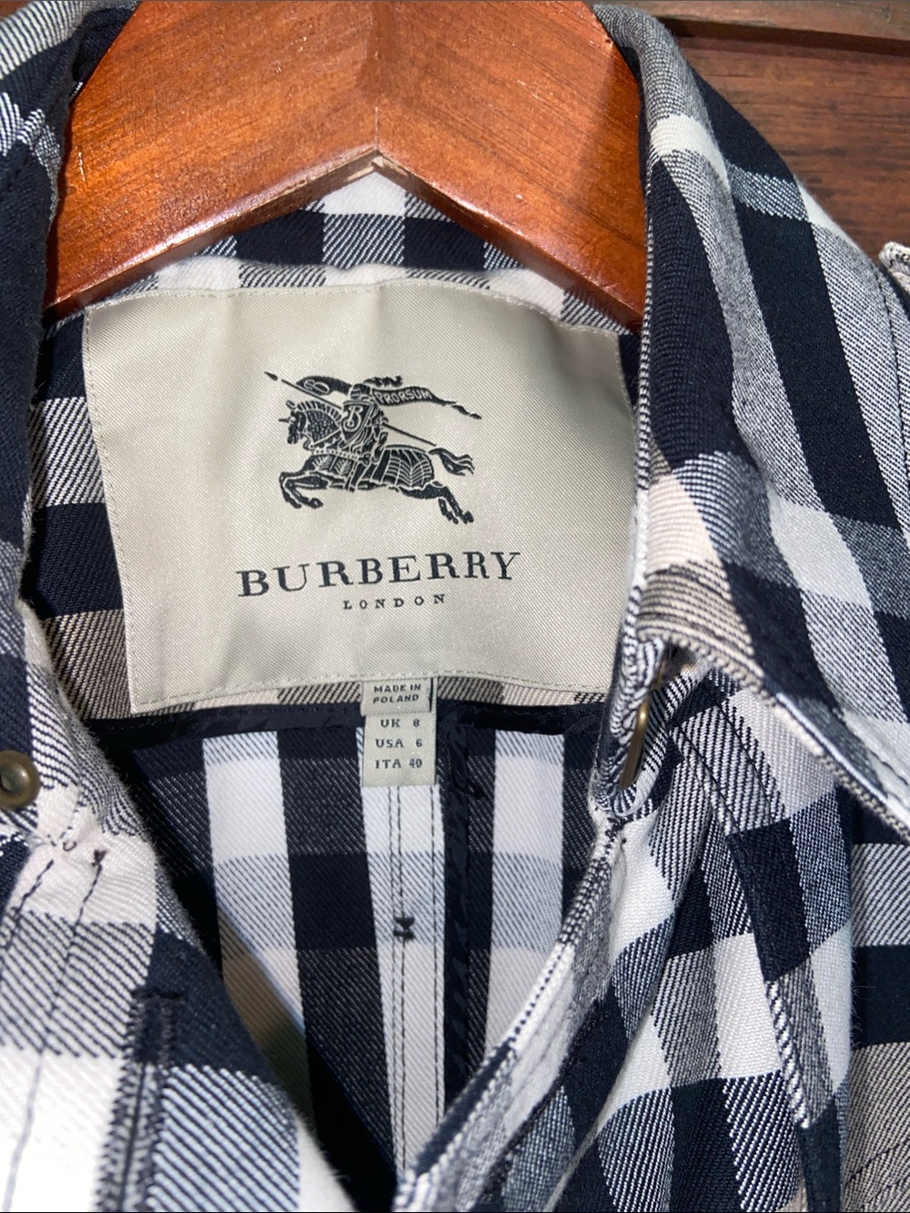 Burberry Plaid Trench Jacket Coat Size 6 - Picture 2 of 11
